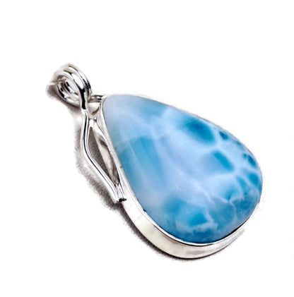 2.2 "in. Dominican Nice Blue Larimar Stone Pendant Handmade