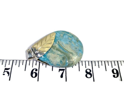 2.4 "in. Dominican Nice Blue Larimar Stone Pendant Handmade