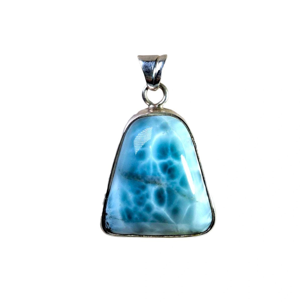 1.9 "in. Dominican Nice Blue Larimar Stone Pendant Handmade