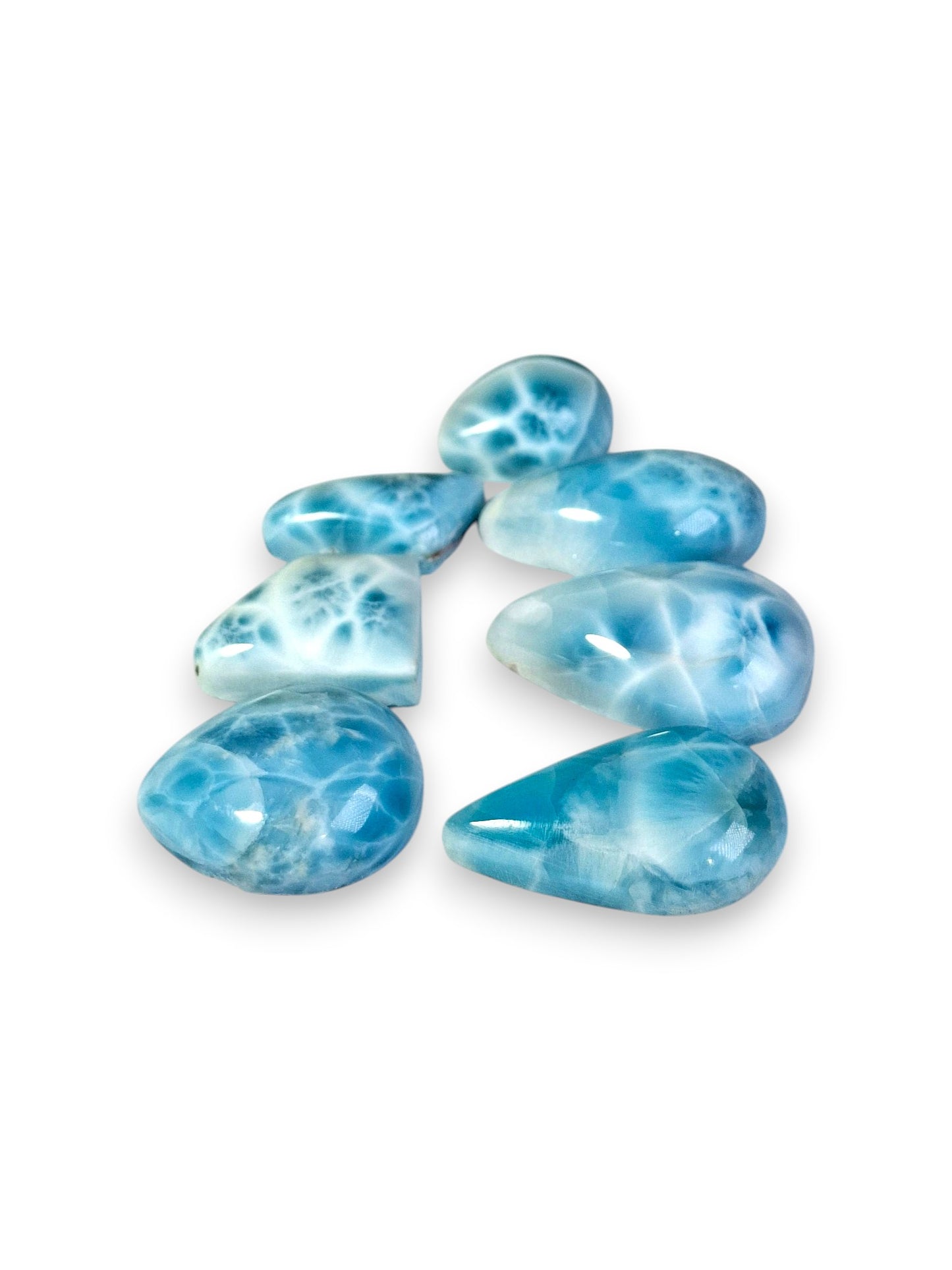 7 Natural Dominican Nice Sky Blue Larimar Stone Cabochon