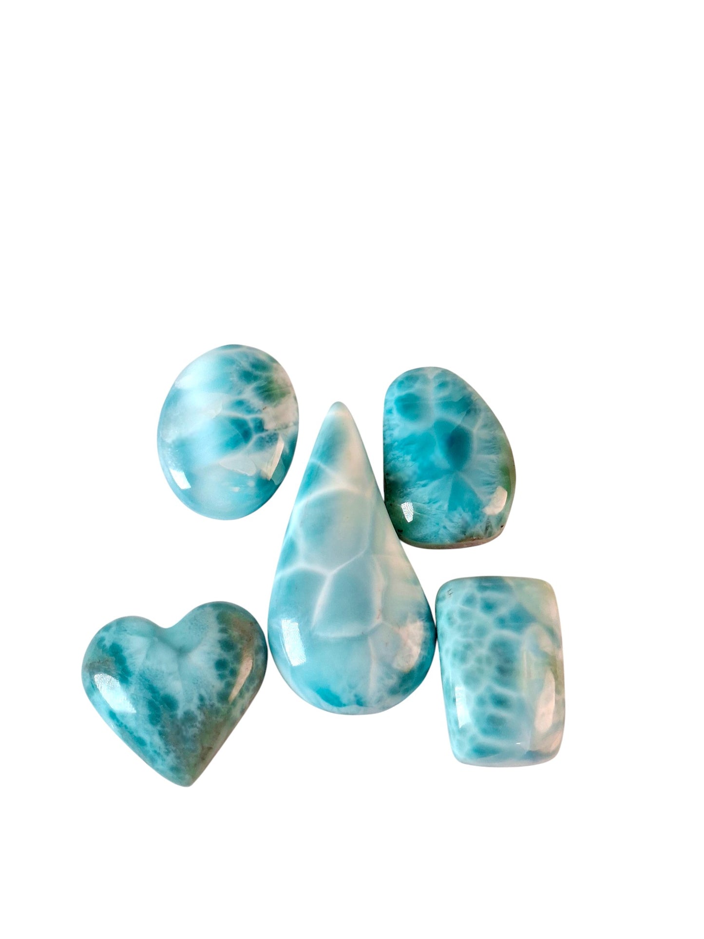 5 Natural Dominican Nice Sky Blue Larimar Stone Cabochon