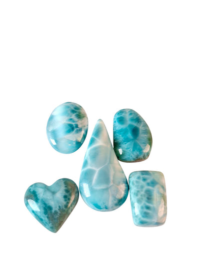 5 Natural Dominican Nice Sky Blue Larimar Stone Cabochon
