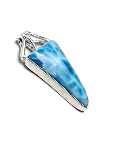 1.4 "in. Dominican Nice Deep Blue Larimar Stone Pendant Handmade