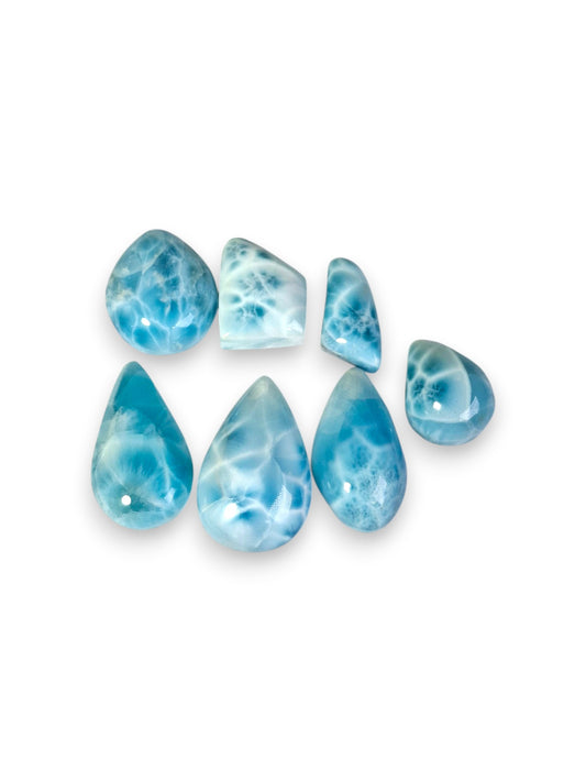 7 Natural Dominican Nice Sky Blue Larimar Stone Cabochon