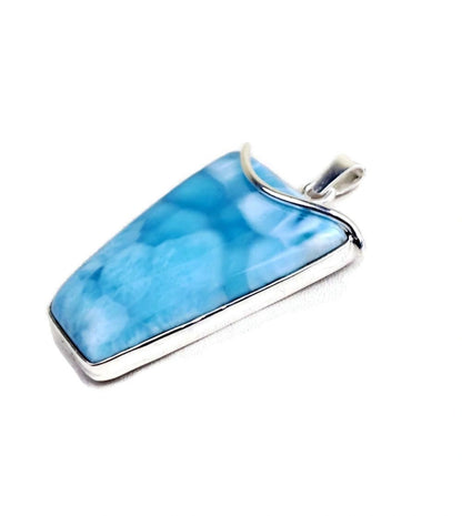 2.8 "in. Big Dominican Nice Sky Blue Larimar Stone Pendant Handmade