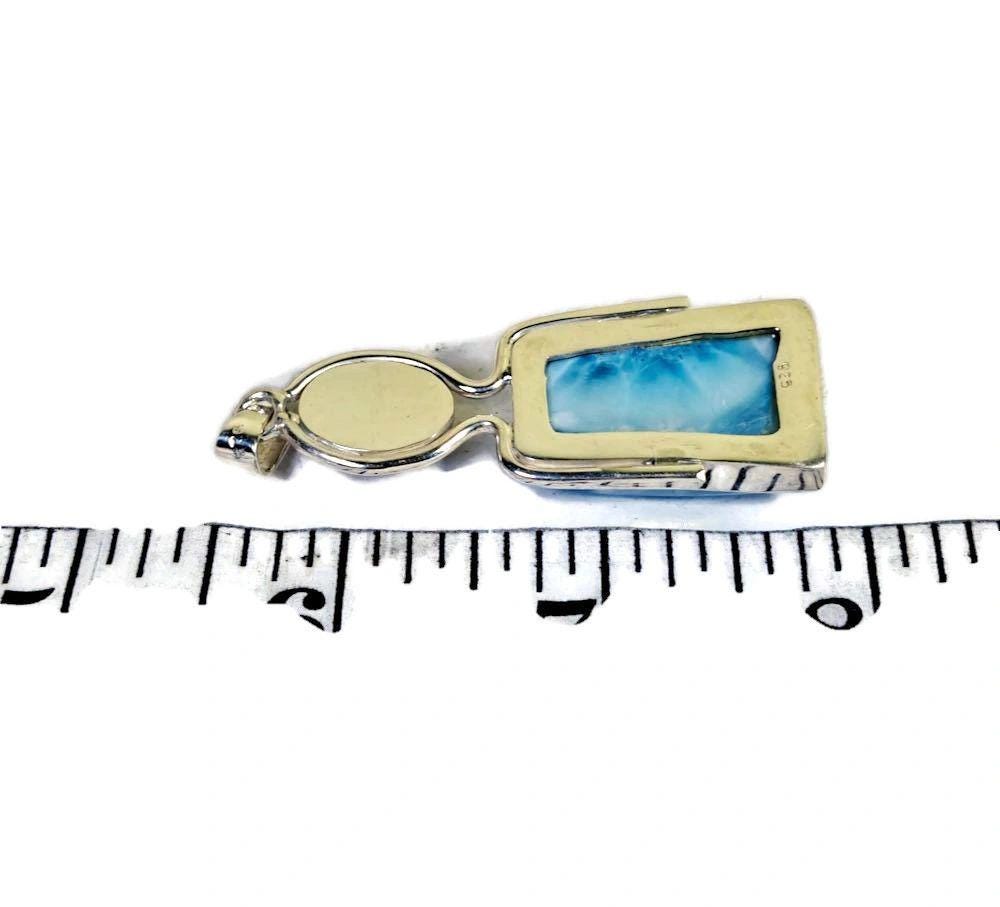 2.5 "in. Beautiful Nice Blue Larimar / Amethyst Stones Pendant Handmade