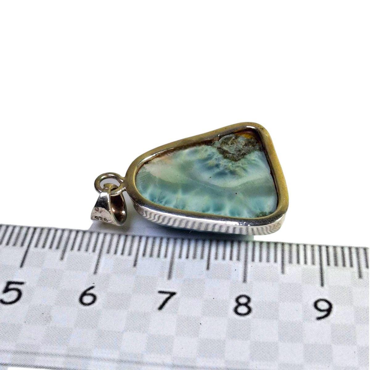 1.9 "in. Dominican Nice Blue Larimar Stone Pendant Handmade