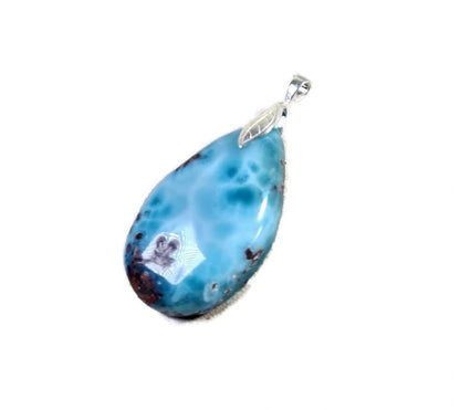 2.2 "in. Dominican Nice Blue Larimar Stone Pendant Handmade
