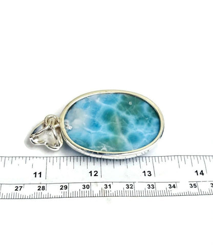 2.7 "in. Dominican Nice Deep Blue Larimar Stone Pendant Handmade