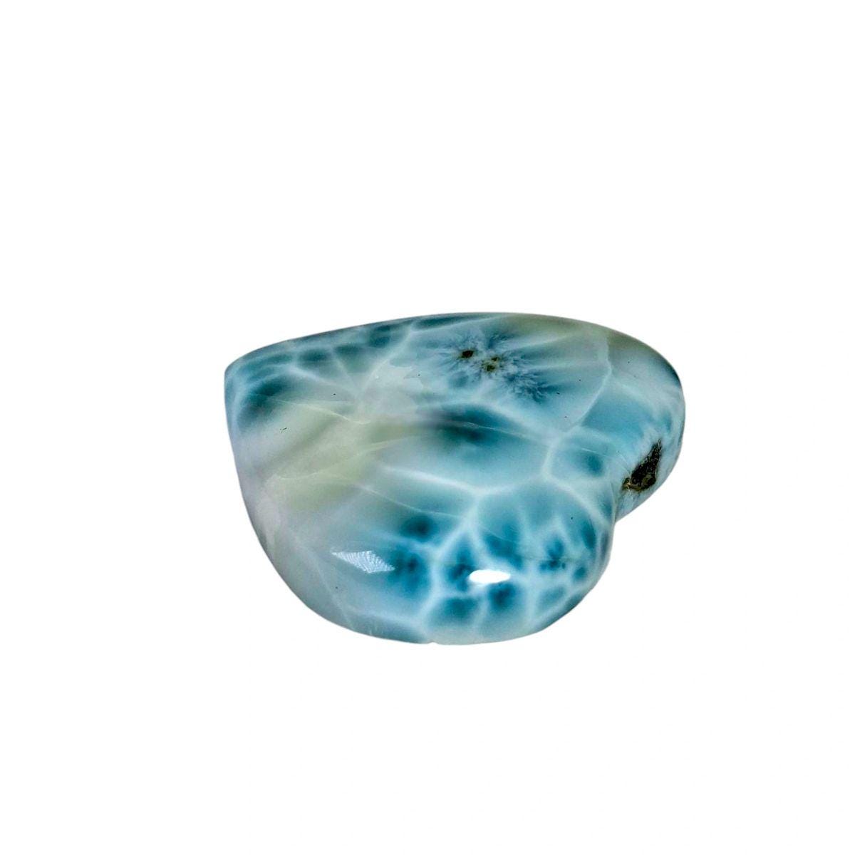 145 CT Natural Heart Dominican Nice Blue Larimar Stone Cabochon