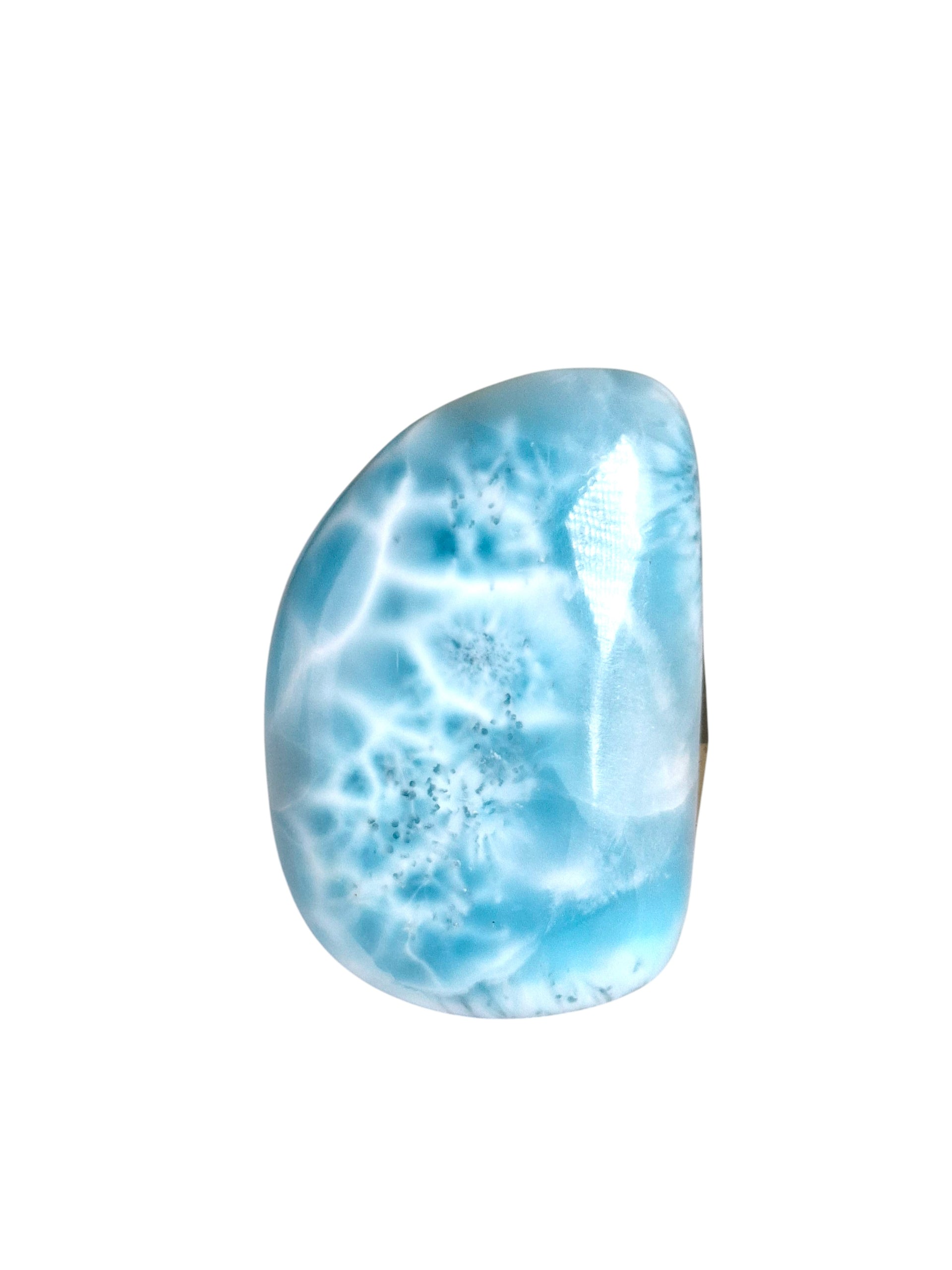 127 CT Natural Dominican Nice Blue Larimar Stone Cabochon
