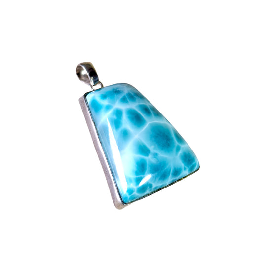 2.5 "in. Dominican Nice Deep Blue Larimar Stone Pendant Handmade