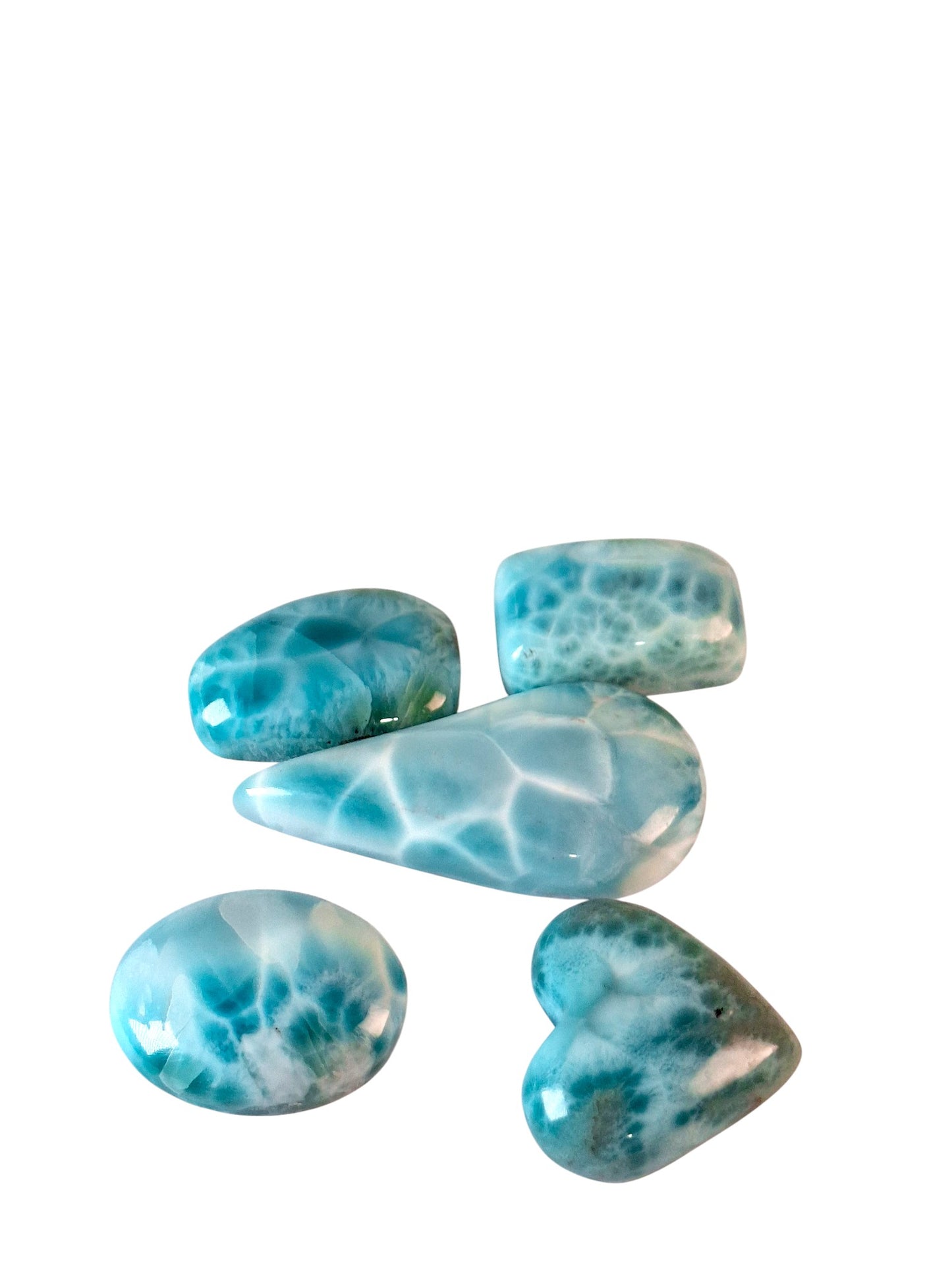 5 Natural Dominican Nice Sky Blue Larimar Stone Cabochon