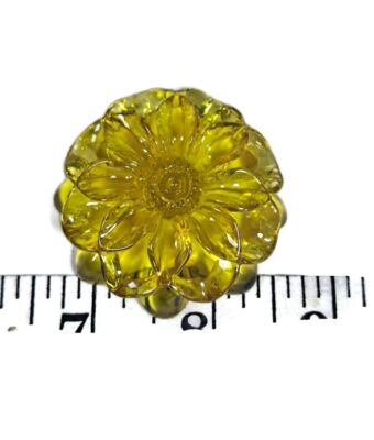 Carved Flower Clean Beautiful Dominican Blue Amber Stone