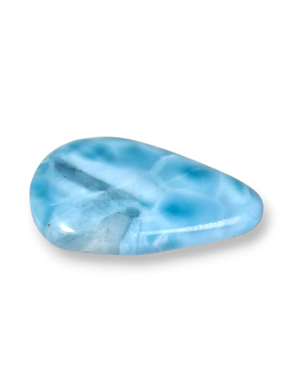 Natural Larimar Loose Cabochon Teardrop 72 Carats  Dominican Blue Gemstone Cab