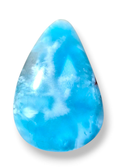 Larimar naturel libre, cabochon en forme libre, 116 carats, gemme bleue dominicaine