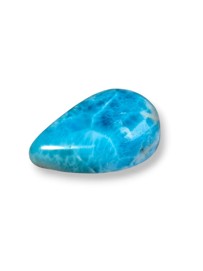 Natural Larimar Loose Cabochon Teardrop 92 Carats  Dominican Blue Gemstone Cab