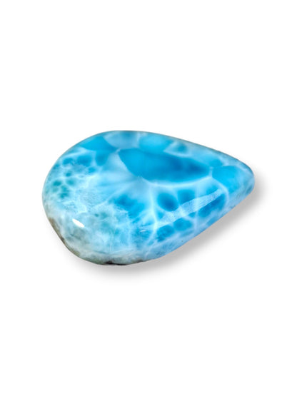 Natural Larimar Loose Cabochon Teardrop 96 Carats  Dominican Blue Gemstone Cab