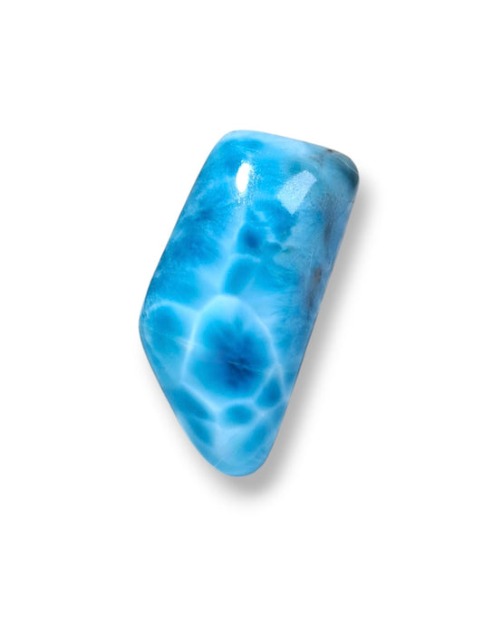 Larimar Naturel Cabochon Libre Forme 78 Carats Gemme Bleue Dominicaine