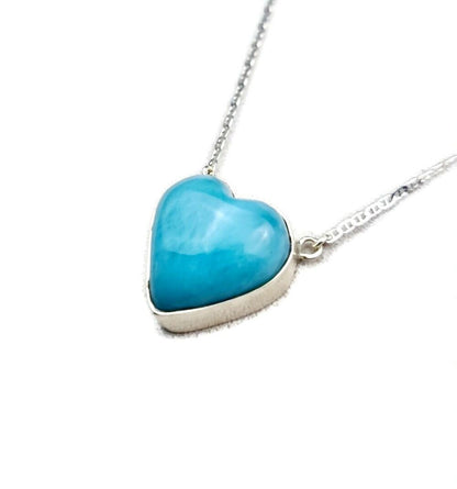Dominican Nice Blue Larimar Stone Necklace Handcrafted