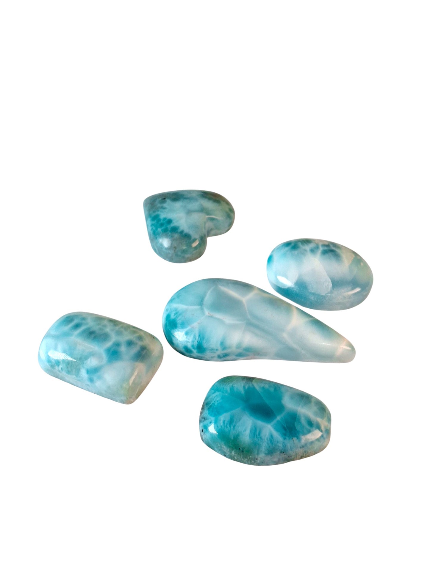 5 Natural Dominican Nice Sky Blue Larimar Stone Cabochon