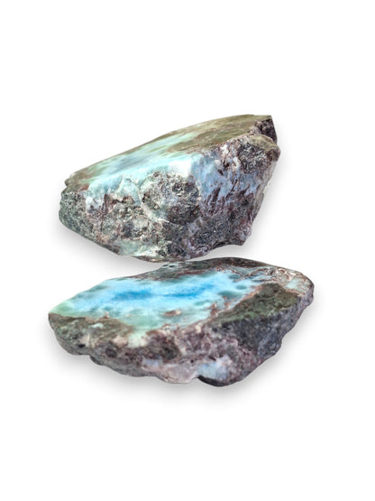 306 g Partially Polished Natural Dominican Blue Larimar Stone Specimen Healing