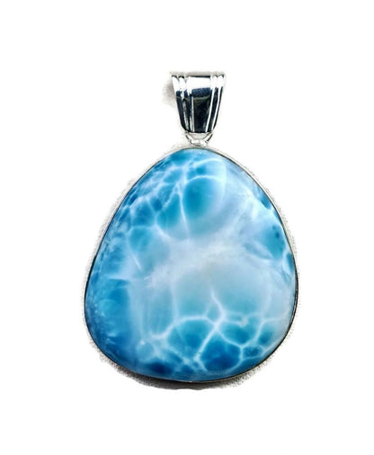2.6 "in. Dominican Nice Deep Blue Larimar Stone Pendant Handmade