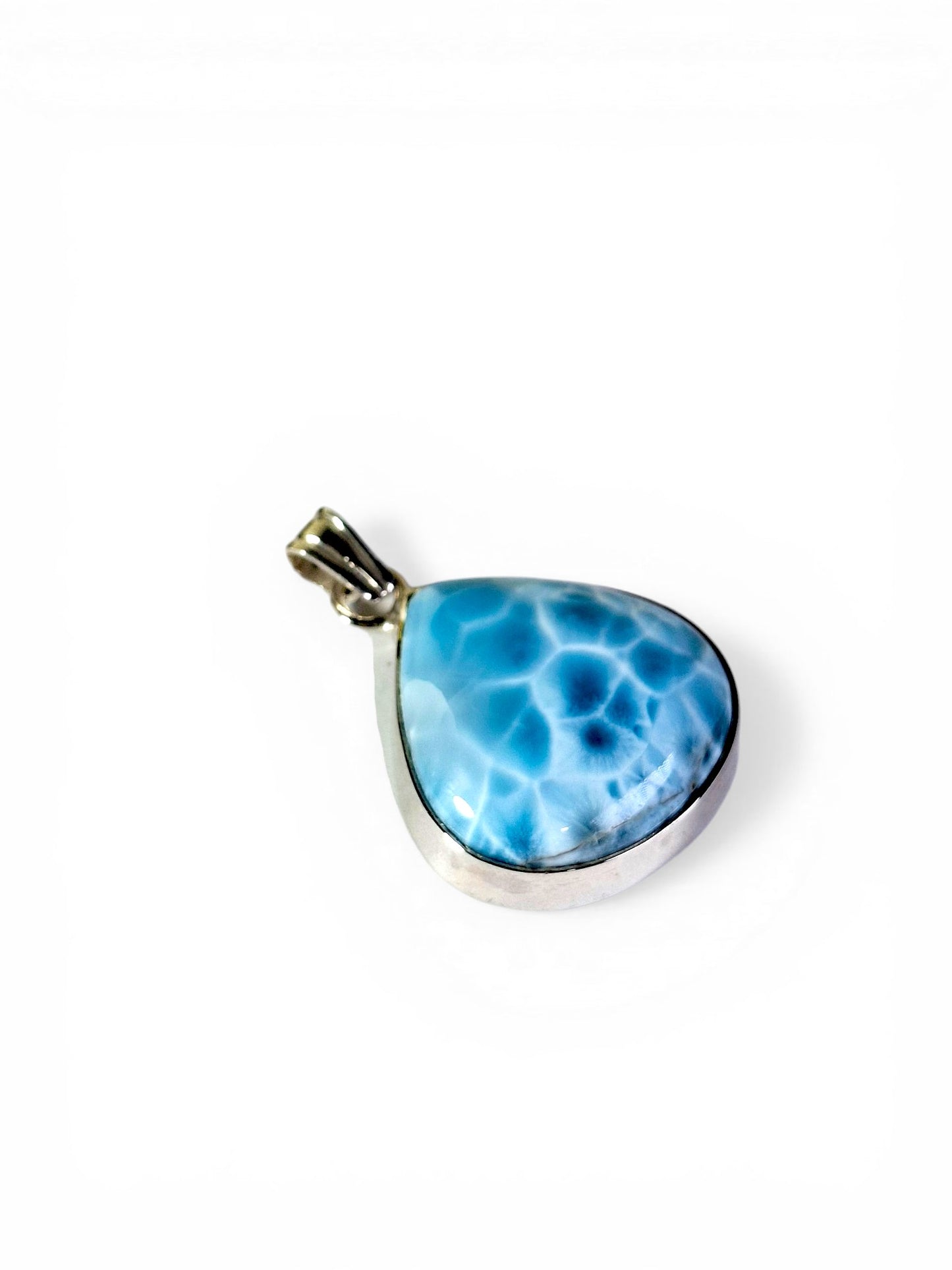 1.8 "in. Dominican Deep Blue Larimar Stone Pendant Handmade