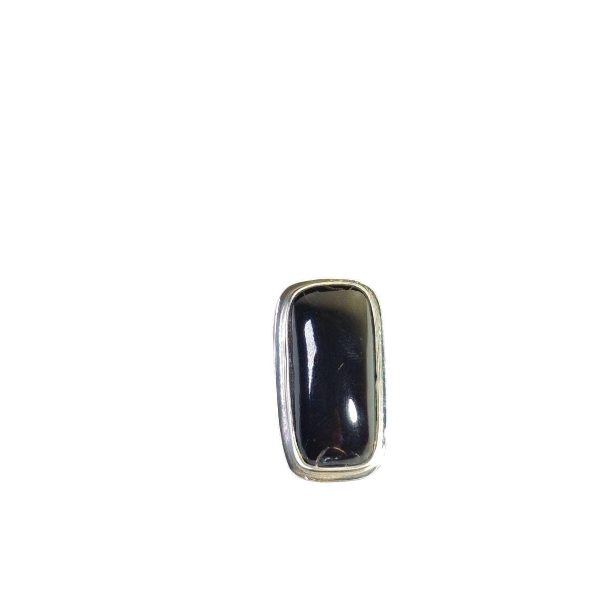 Natural 925 Caribbean Black Coral Stone Ring Handmade