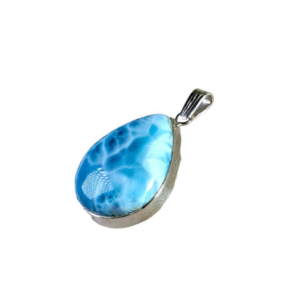 2.1 "in. Dominican Nice Blue Larimar Stone Pendant Handmade
