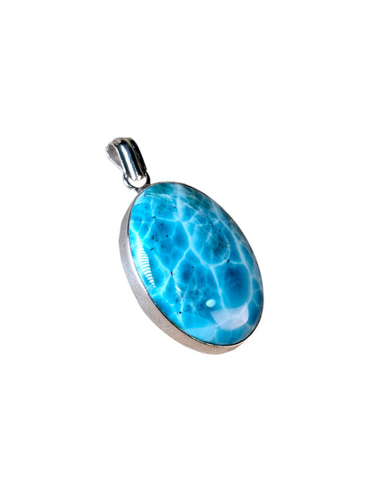 2.2 "in. Dominican Deep Blue Larimar Stone Pendant Handmade