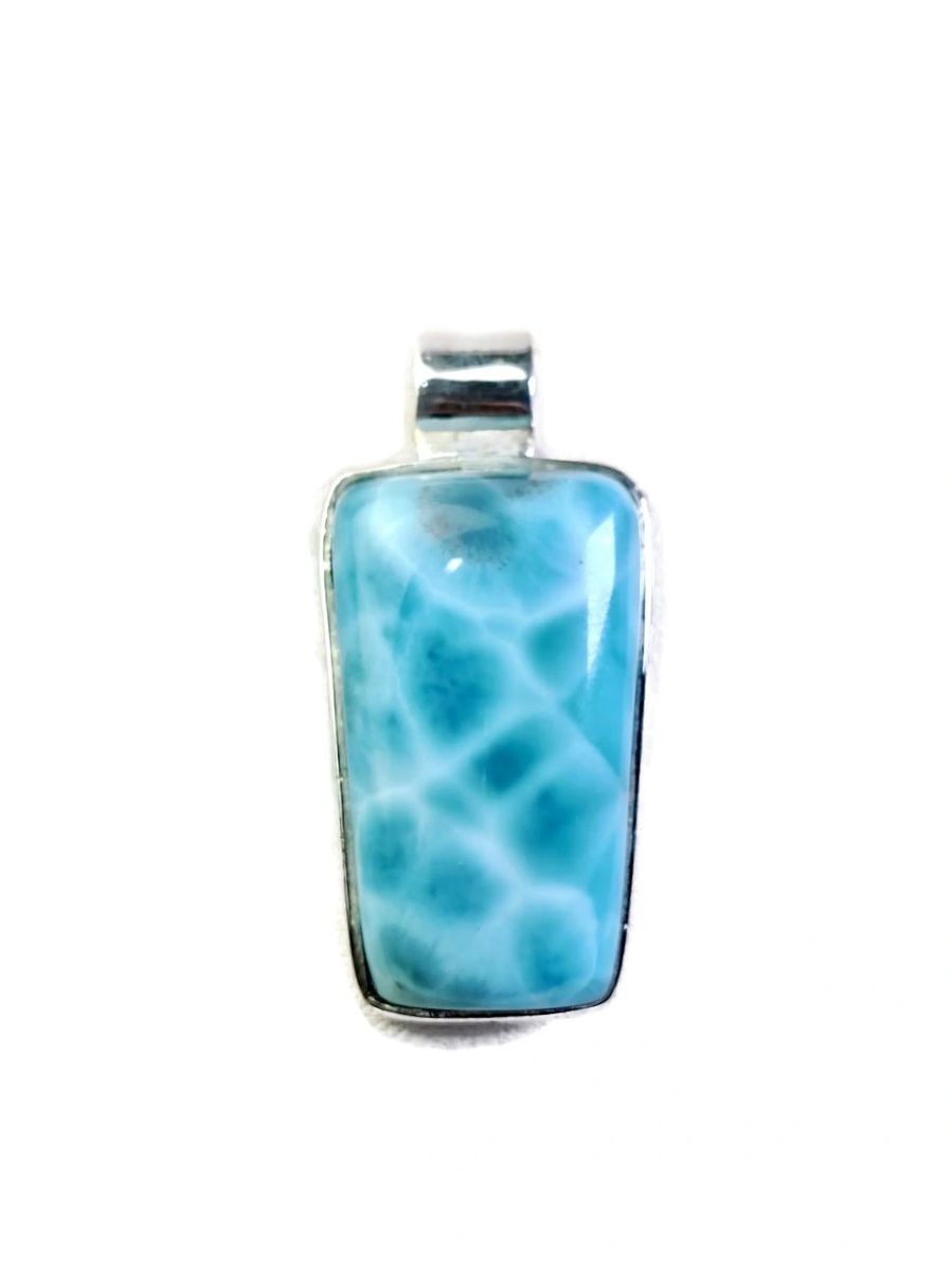 1.9 "in. Dominican Nice Blue Larimar Stone Pendant Handmade