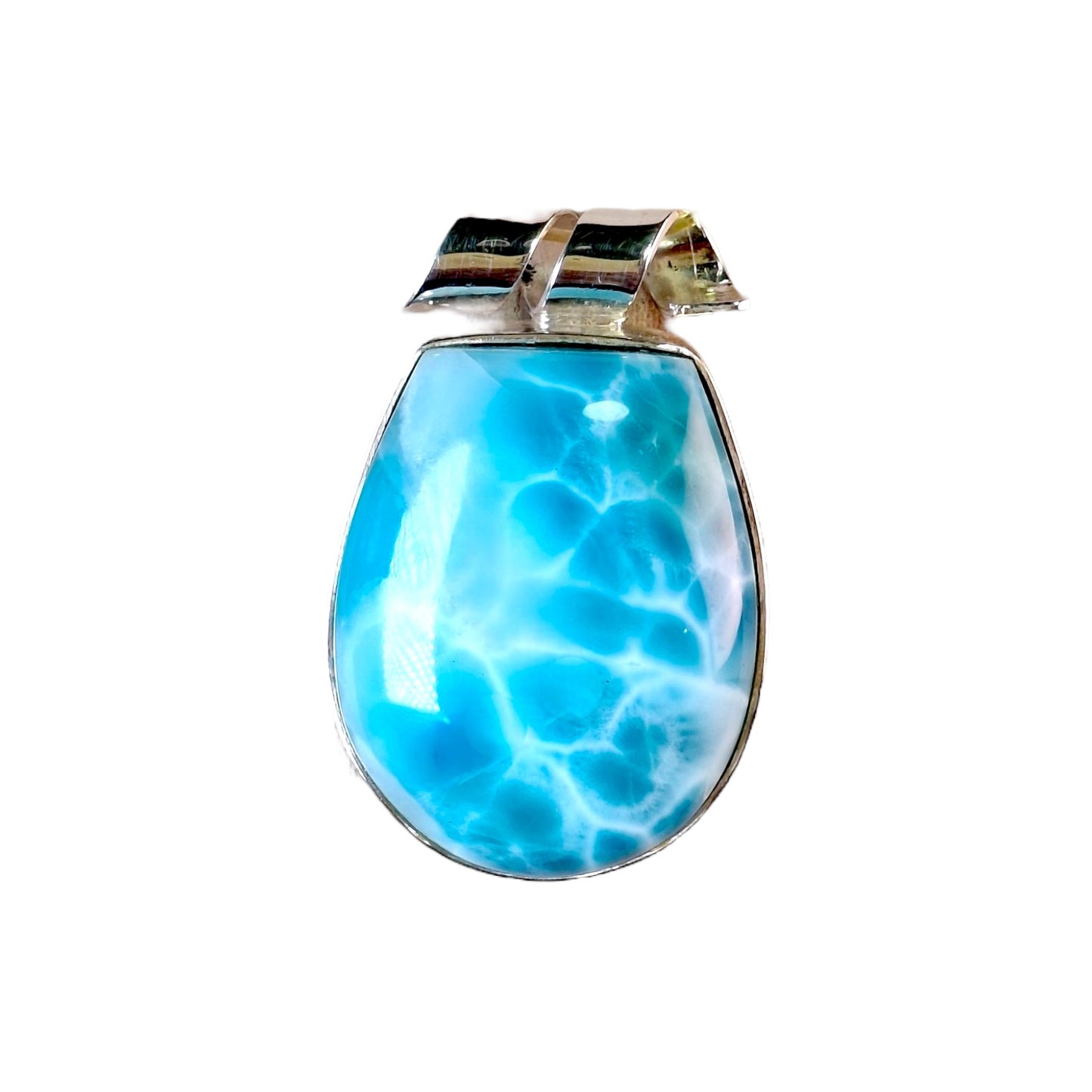 1.9 "in. Dominican Deep Blue Larimar Stone Pendant Handmade
