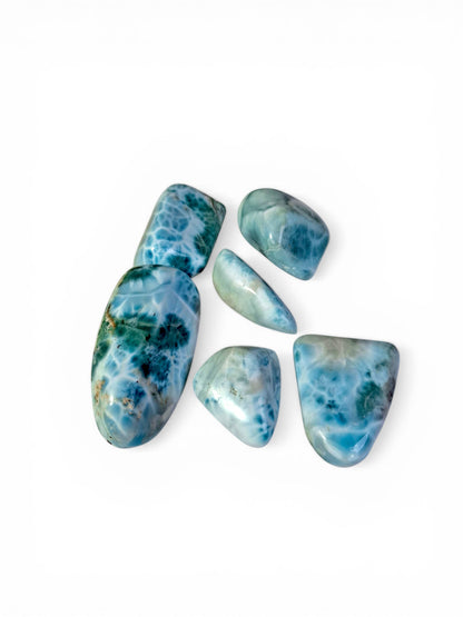 122g Full Polished Natural Dominican Blue Larimar Stone Specimen Healing