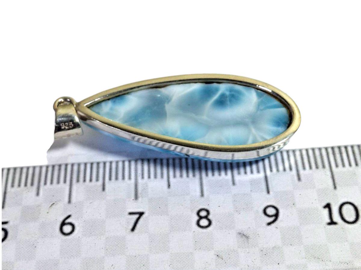 2.6 "in. Dominican Nice Sky Blue Larimar Stone Pendant Handmade