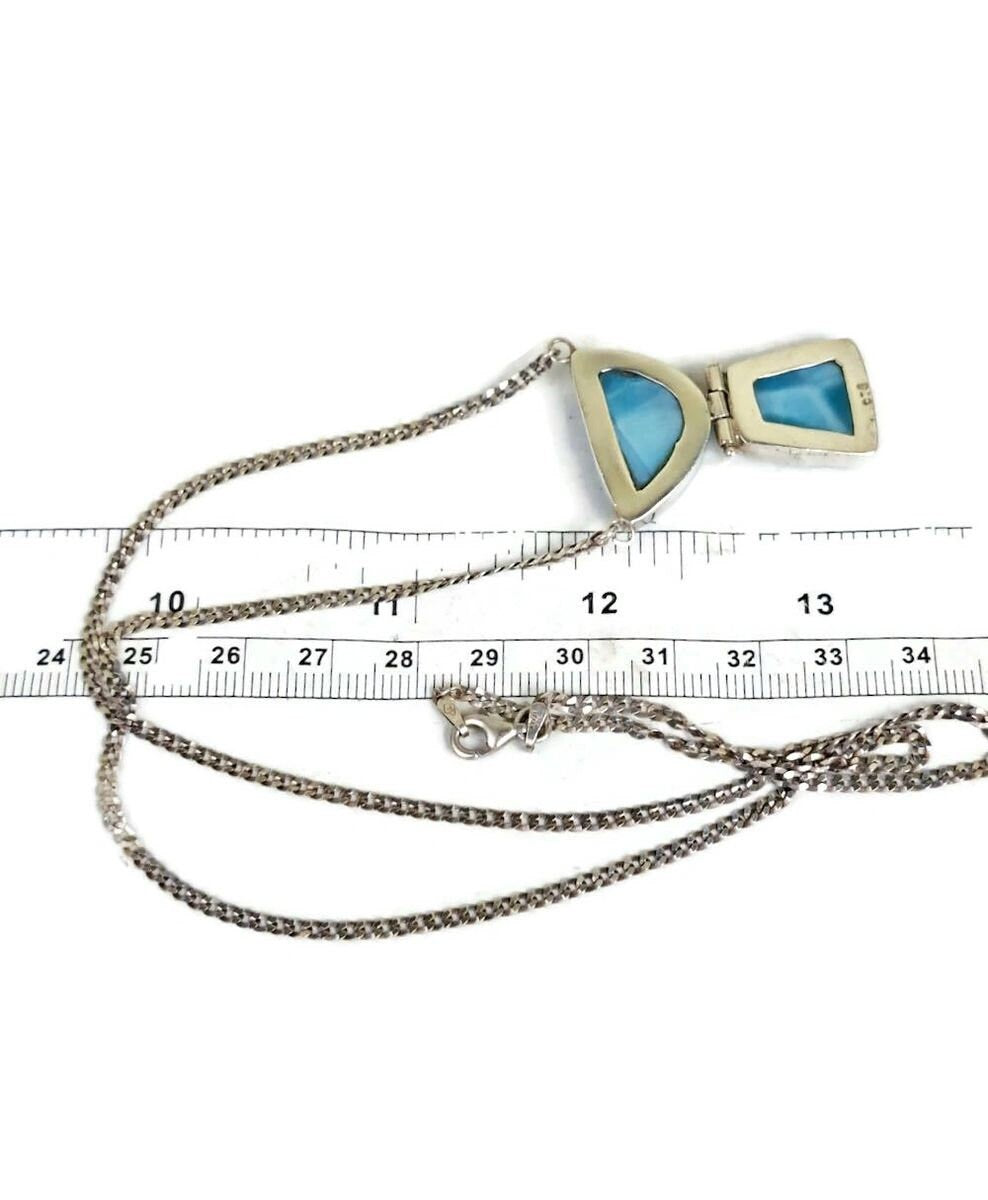 Dominican Nice Deep Blue Larimar Stone Necklace Handcrafted