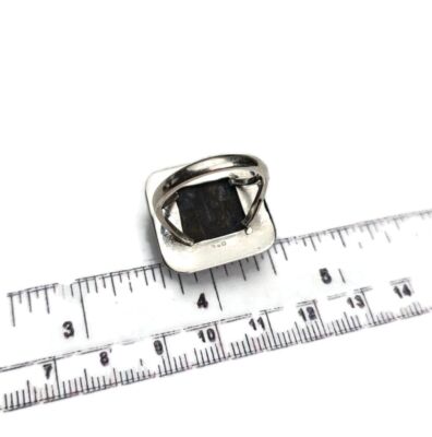 Natural Caribbean Polished Black Coral Stone Ring Handmade