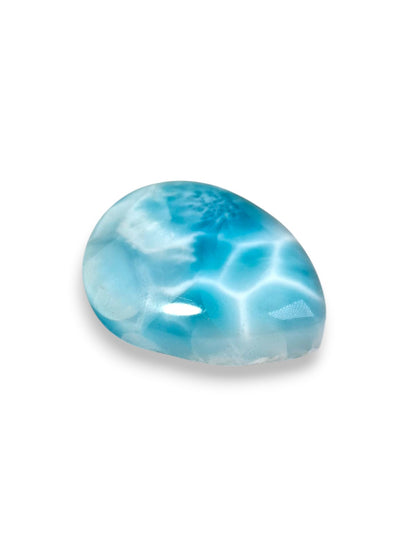 Natural Larimar Loose Cabochon Teardrop 51 Carats  Dominican Blue Gemstone Cab