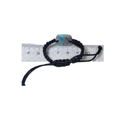 Nice Blue Larimar Stone Nylon Cord Handmade Bracelet Men / Women