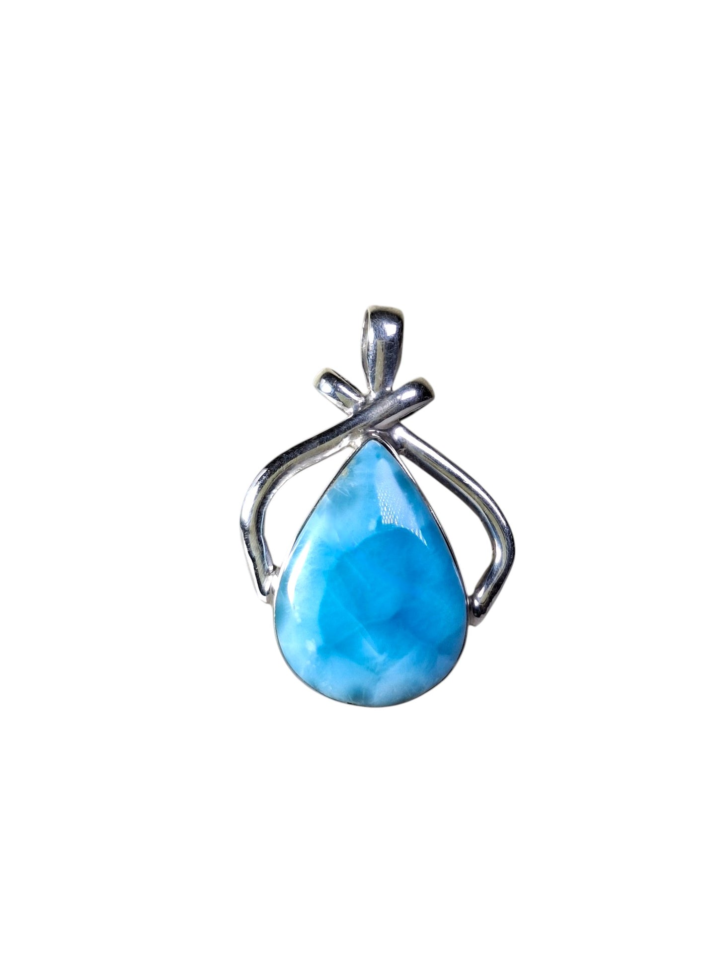 1.6 "in. Dominican Deep Blue Larimar Stone Pendant Handmade