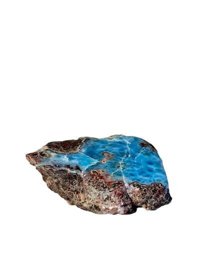 334 g Partially Polished Natural Dominican Blue Larimar Stone Specimen Healing