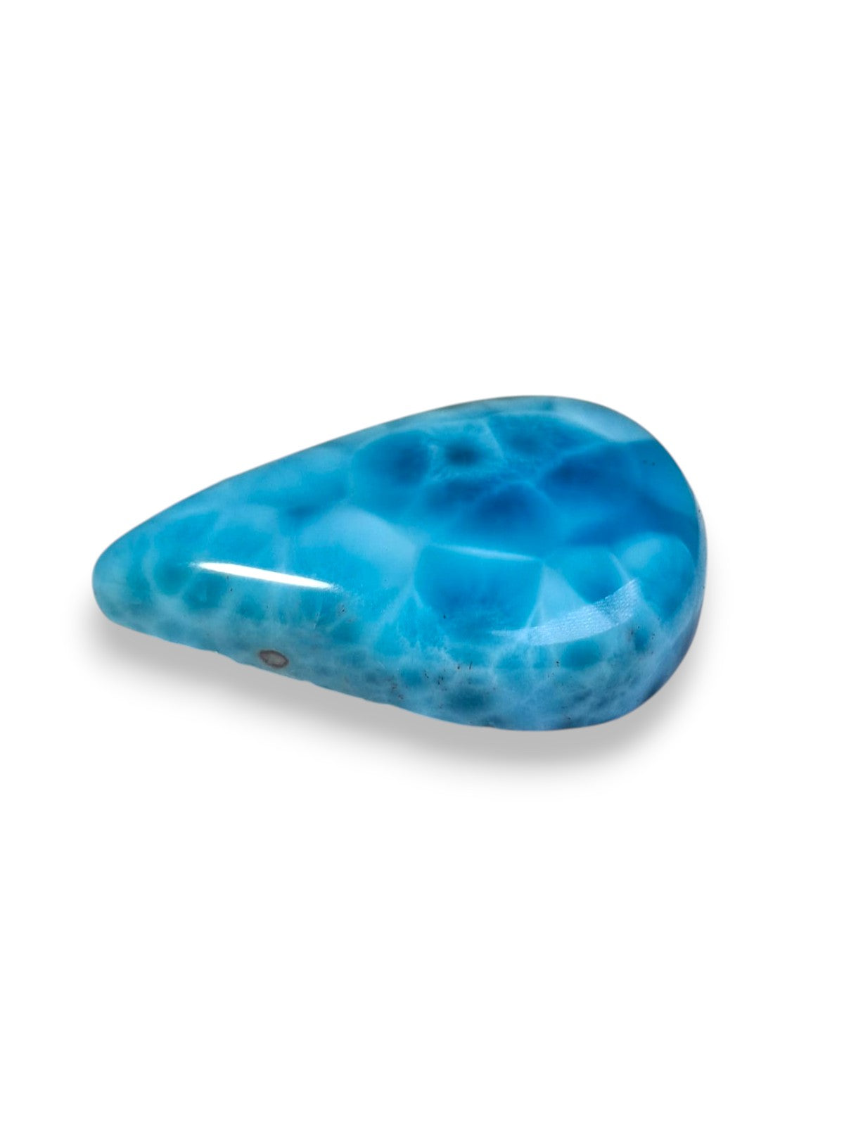 100CT Larimar Cabochon Teardrop Loose Gemstone Natural Dominican Rep. Blue Stone Jewelry Making