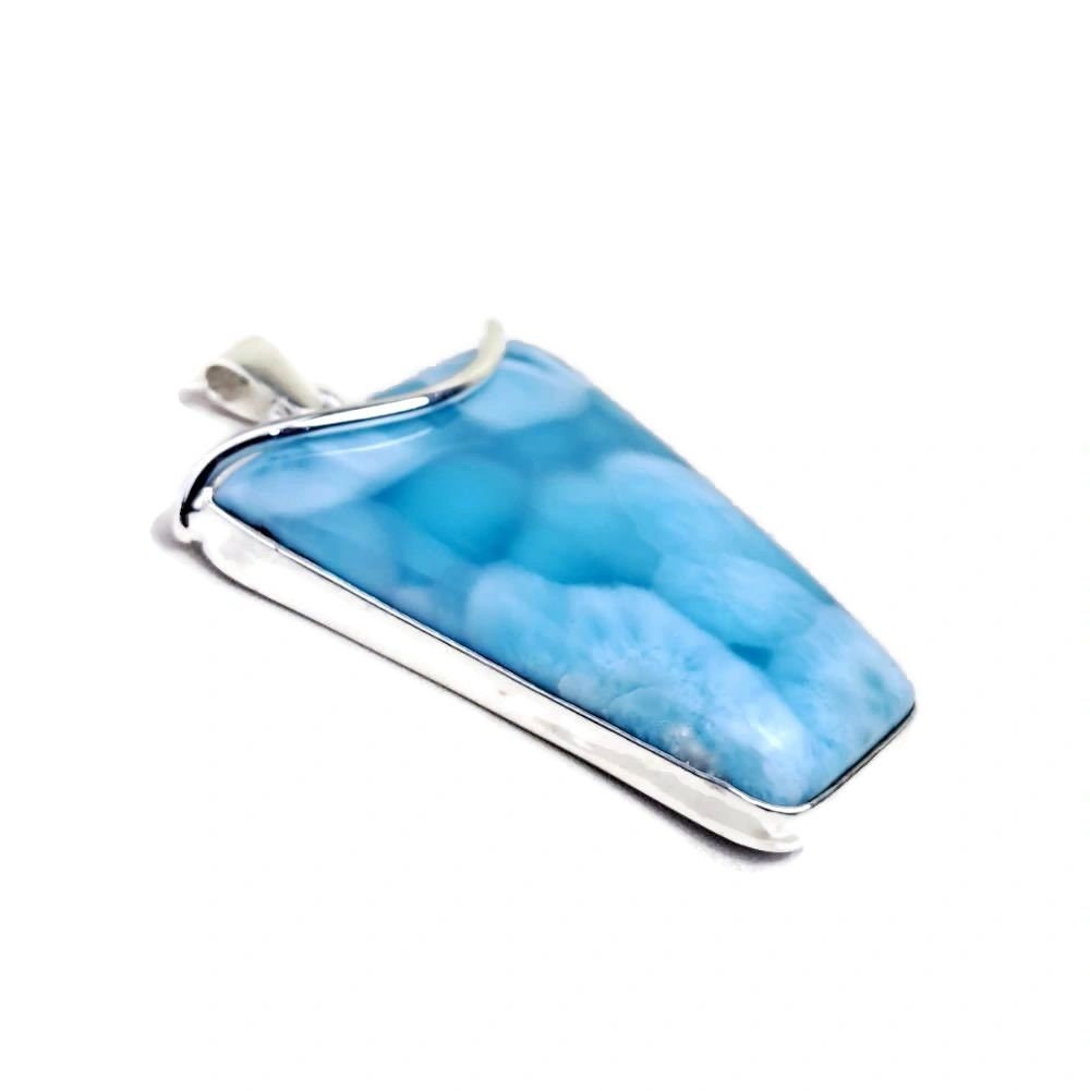 2.8 "in. Big Dominican Nice Sky Blue Larimar Stone Pendant Handmade