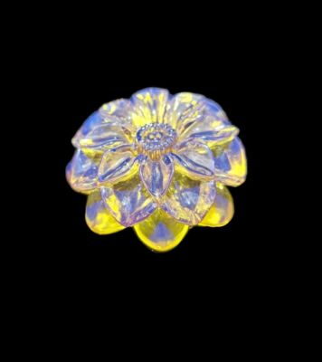 Carved Flower Clean Beautiful Dominican Blue Amber Stone