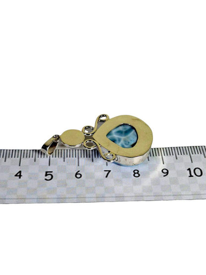 2.6 "in. Beautiful Nice Blue Larimar / EyesTiger Stones Pendant Handmade