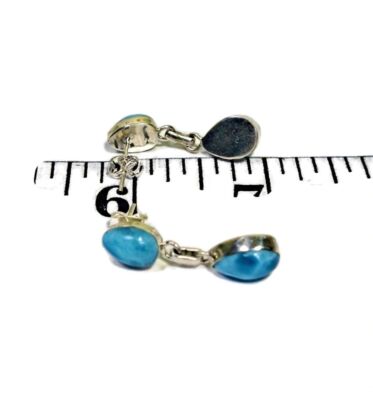Sterling Silver Nice Blue Larimar Stone Handmade Dangle Earring