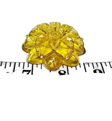 Carved Flower Clean Beautiful Dominican Blue Amber Stone