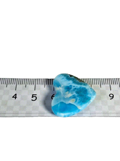 110 CT Natural Heart Dominican Nice Blue Larimar Stone Cabochon