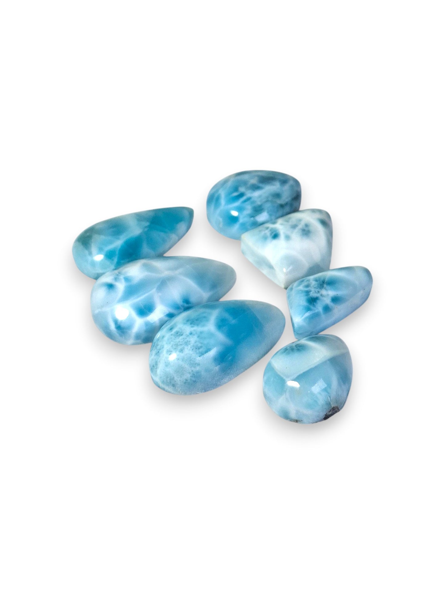 7 Natural Dominican Nice Sky Blue Larimar Stone Cabochon