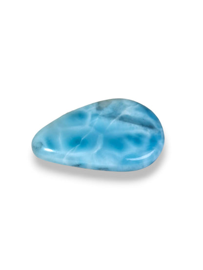 Natural Larimar Loose Cabochon Teardrop 72 Carats  Dominican Blue Gemstone Cab